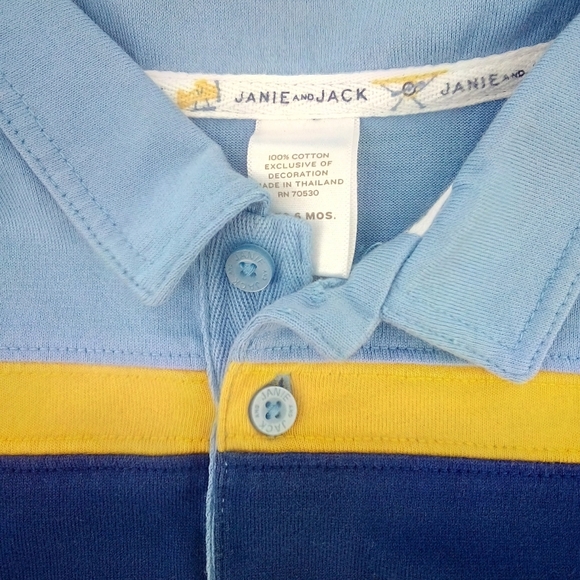 Janie and Jack Polo Long Sleeve 100% Cotton Shirt 3 to 6 Months - Picture 5 of 7